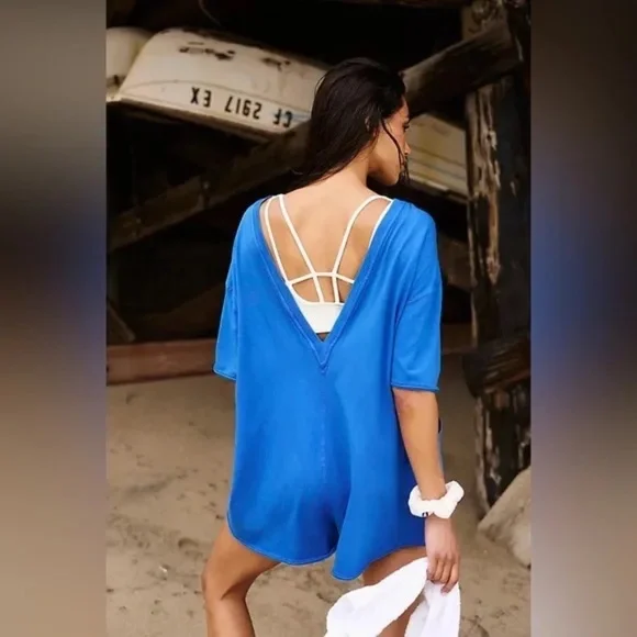 FP Movement by Free People Electric Blue Short Romper - Picture 2 of 3
